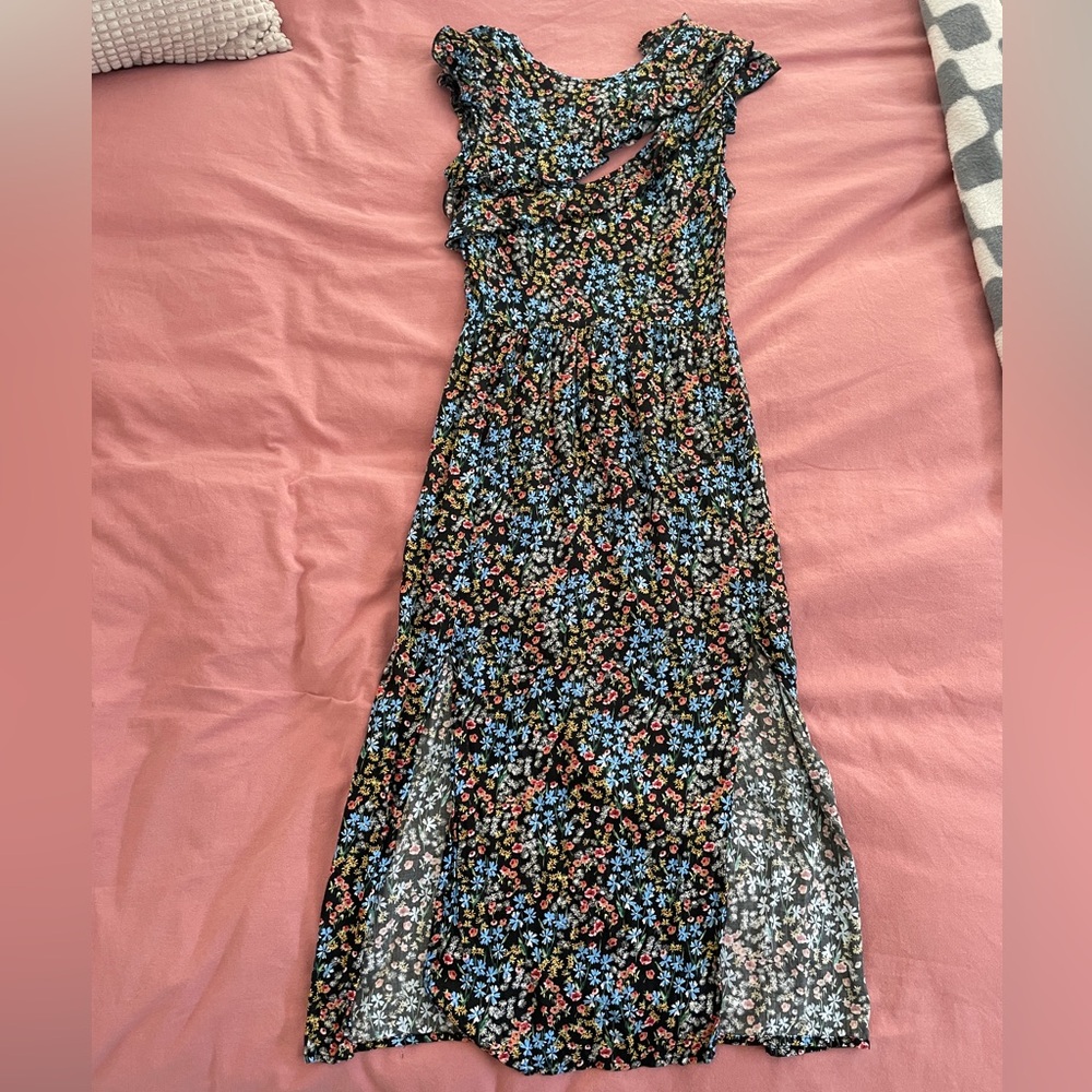 Topshop Open Back Floral Dress